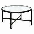 Hudson & Canal 32 in. Inez Round Coffee Table Blackened Bronze CT1518